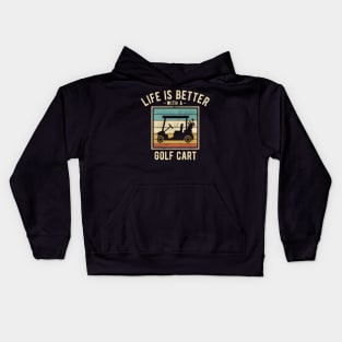 Golf Cart Sayings -  Retro Funny Golf Cart Lovers Gift Kids Hoodie